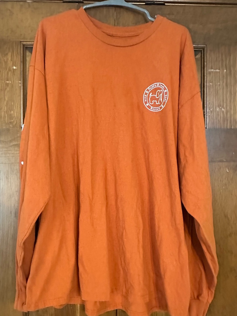 Puppie Love Floral Long-Sleeve Tee - Rust Orange XXL - Picture 3 of 9